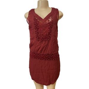 IZZY & lola burgardy sleeveless dress with slip built in (2 piece) medium